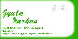 gyula markus business card
